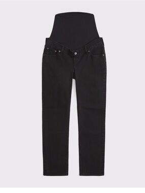Abercrombie Maternity Straight-Leg Black Jeans with Stretch Waistband